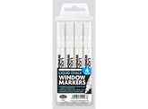 County Window White Liquid Chalk Markers for arts and crafts, featuring four vibrant markers for chalkboard and window art.
