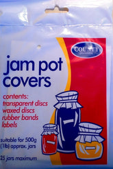 County kitchenware jam pot with 25 covers, featuring a ceramic jar and lid for preserving and storing jam.