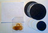 County kitchenware jam pot with 25 covers, showing a set of protective covers for jam storage.