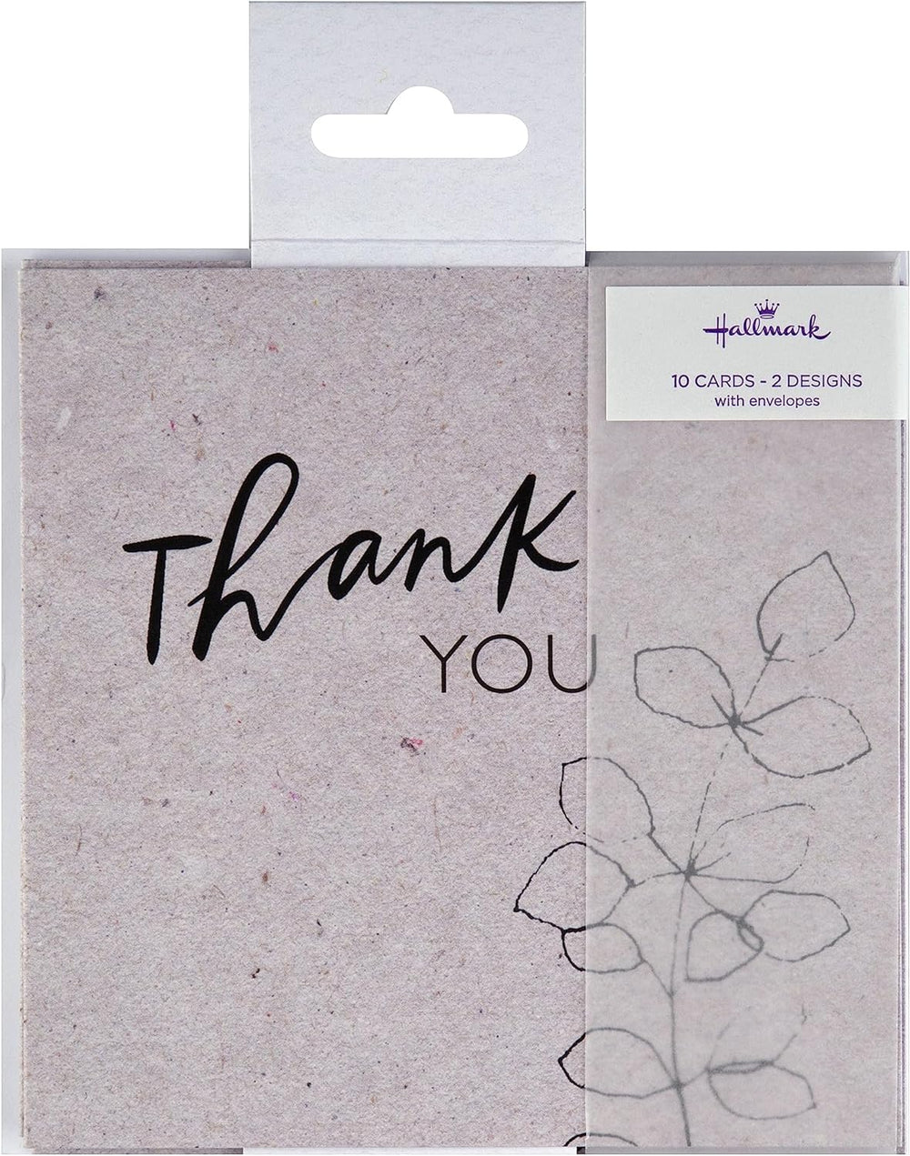 Hallmark Thank You Cards - Pack of 10 in 2 Classic Designs, Grey & Brown,25566740