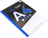 A4 DG copier and printer paper, 80gsm, bright white, 100 sheets stacked neatly for office or home printing needs.