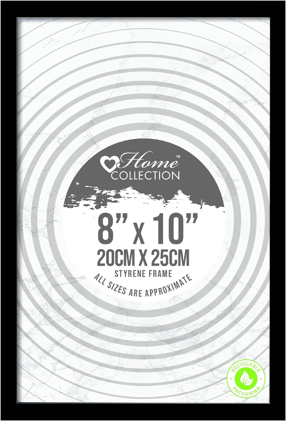 Black DG Nouveau simple styrene photo frame for 8 x 10 inch photos, featuring a sleek and modern design.