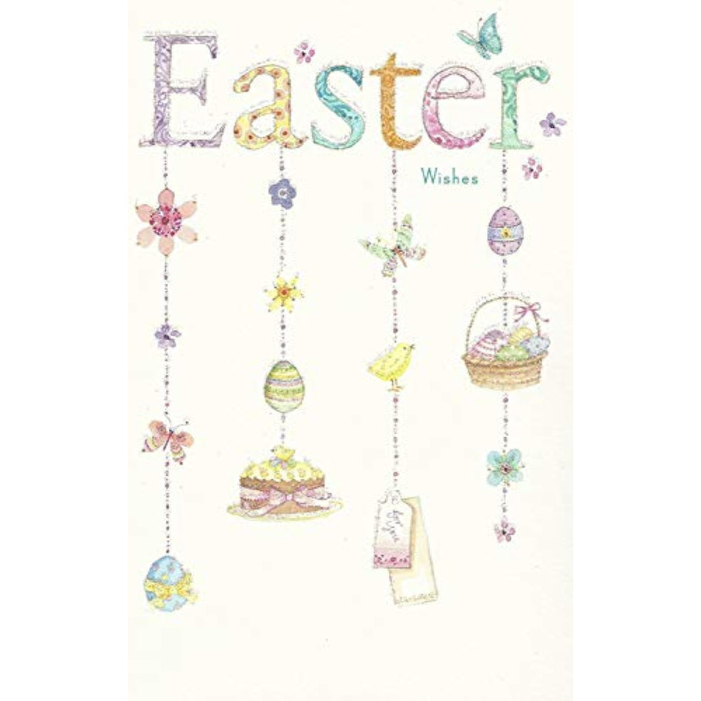UK Greetings Easter Wishes Card featuring colorful spring floral design and festive greeting for celebrating Easter.