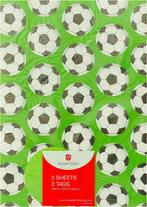 Football Design Wrapping Paper 2 Sheets & 2 Tags