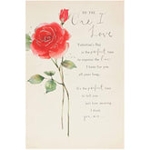 One I Love Valentines Day Card For Him/Her With Envelope - Rose Design