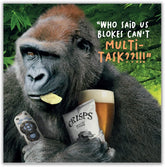 Humorous birthday greeting card by Emotional Rescue featuring a virtual safari adventure illustration for a funny birthday message.