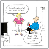 Humorous birthday greeting card for men by Emotional Rescue, featuring funny innuendo and rude humor for his special day.