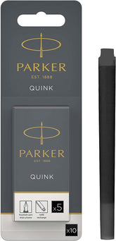 Parker Quink Long Ink Refill Cartridge for Fountain Pens Black