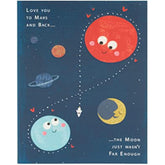 Cute Planets Design Valentines Day Card