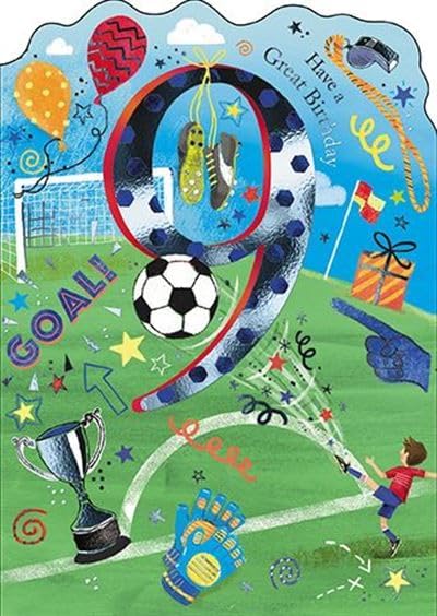 GBCC male juvenile age 9 birthday greeting card with colorful birthday-themed design for children's celebrations.