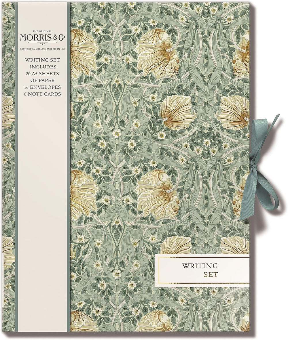 William Morris-themed stationery writing set by GBCC, featuring floral designs on paper and envelopes.