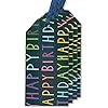 Glick luxury navy gift tags with colorful "Happy Birthday" design, set of 4 for gift packaging and accessories.