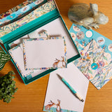 GSC Kissing Hares stationery letter writing set with illustrated sheets and envelopes, perfect for elegant correspondence