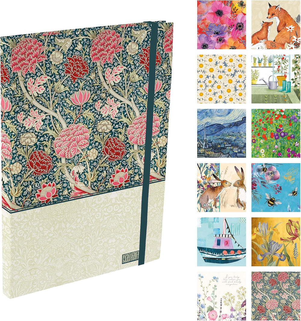 GSC A5 Notebook featuring William Morris Cray design, with a colorful floral cover, perfect for journaling or note-taking.