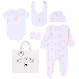 Send It By White & Pink Bear/Bunny 5 Piece Set