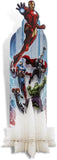 Hallmark Marvel Avengers 3D birthday card for son featuring a dynamic superhero design and vibrant paper craft details.