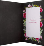 Hallmark classic floral design birthday card for daughter with colorful flowers and cheerful message.