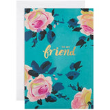 Hallmark birthday card featuring an elegant floral design, perfect for celebrating a friend's special day.