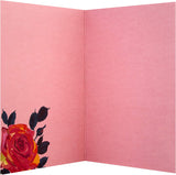 Hallmark Happy Birthday Card with red floral design, featuring colorful birthday message on the front, perfect for special celebrations.