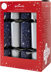 Hallmark Christmas silver cracker with festive design and decorative ribbon, perfect for holiday celebrations.