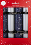 Silver Hallmark Christmas cracker with festive design, perfect for holiday celebrations and gift exchanges.