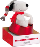 Hallmark Snoopy Christmas tree topper featuring a festive red and white Peanuts design, perfect for holiday decorations.