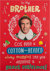Hallmark Christmas greeting card for brother with open verse design, featuring festive holiday imagery and heartfelt message.