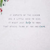 Hallmark Christmas Thinking of You Card with traditional illustrated text design, perfect for holiday greeting wishes.