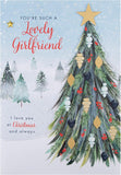 Hallmark girlfriend open Christmas greeting card with festive heartwarming design and heartfelt holiday message.