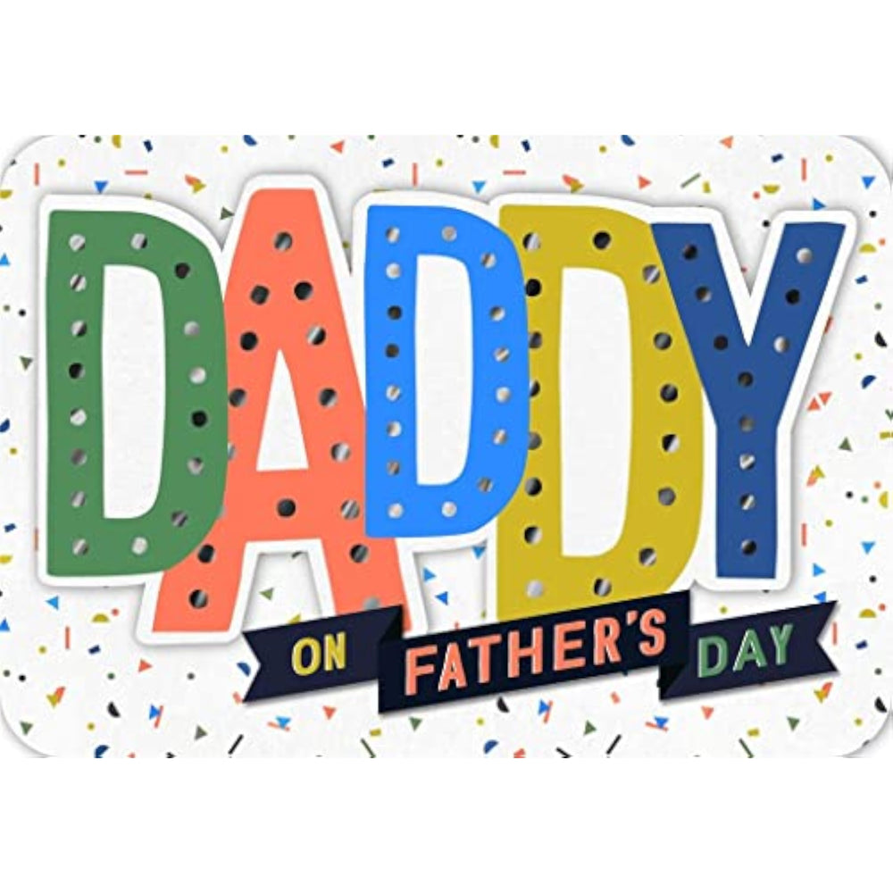 Hallmark Father's Day card featuring the word "Daddy" in bold, perfect for celebrating fathers on Father's Day.