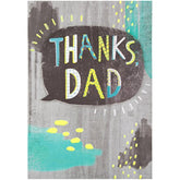 Hallmark Father's Day card with "Thanks" message, medium size, featuring colorful floral design and heartfelt greeting.