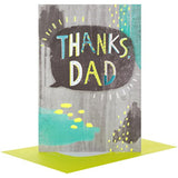 Hallmark Father's Day card with "thanks" message, medium greeting card featuring heartfelt design and bright colors.
