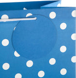 Large Hallmark gift bag with contemporary blue designs, ideal for multiple occasions, featuring sturdy handles and spacious interior.