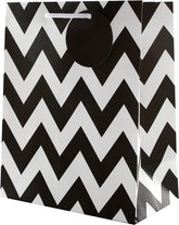 Hallmark medium gift bag with contemporary black designs, ideal for multiple occasions, featuring stylish and versatile gift packaging.