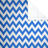 Hallmark blue zigzag gift wrap roll, 2 meters long, featuring a vibrant zigzag pattern ideal for gift wrapping and stationery.
