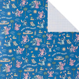 Hallmark Disney Lilo & Stitch gift wrap roll with colorful character designs, ideal for wrapping presents and stationery use.