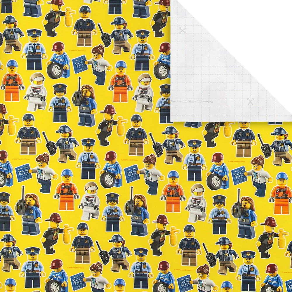 Hallmark Lego Design multi-occasion gift wrap roll featuring colorful Lego-themed wrapping paper for special occasions.