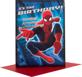 Hallmark Spider-Man birthday card featuring Zip Zoom Wow design for children’s birthday celebrations.