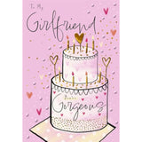 Hallmark greeting card for girlfriend's birthday with "You're Gorgeous" message, featuring floral design and romantic tone.