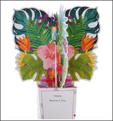 Hallmark 3D tropical flowers pop-up Mother’s Day card with vibrant, stunning floral design and intricate floral details inside
