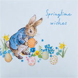 Hallmark Beatrix Potter Peter Rabbit Easter greeting card featuring colorful illustration of Peter Rabbit with Easter eggs.