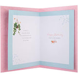 Hallmark birthday card for sister featuring classic Lucy Cromwell illustrated design, with colorful floral and heartfelt message.
