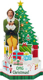 Hallmark Buddy the Elf musical light-up 3D pop-up Christmas greeting card with festive holiday design and cheerful elf illustration.