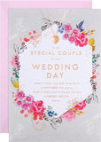 Hallmark wedding congratulations greeting card featuring classic floral and text design with elegant decorative elements.