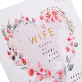 Hallmark contemporary floral heart anniversary greeting card for wife with colorful floral design and heartfelt message inside