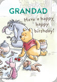 Hallmark Winnie the Pooh birthday greeting card for Grandad with cute illustration and "Happy Birthday" message on the front.