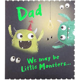 Hallmark Father's Day card featuring adorable little monsters design, medium size, perfect for celebrating dads.