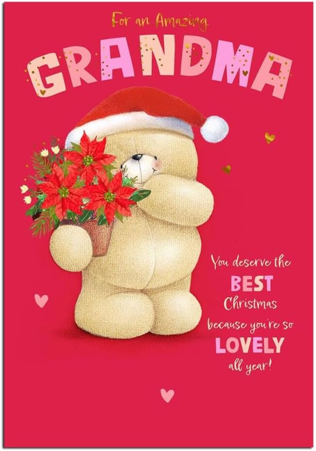 Hallmark Forever Friends Amazing Grandma Christmas greeting card with festive holiday design and heartfelt message