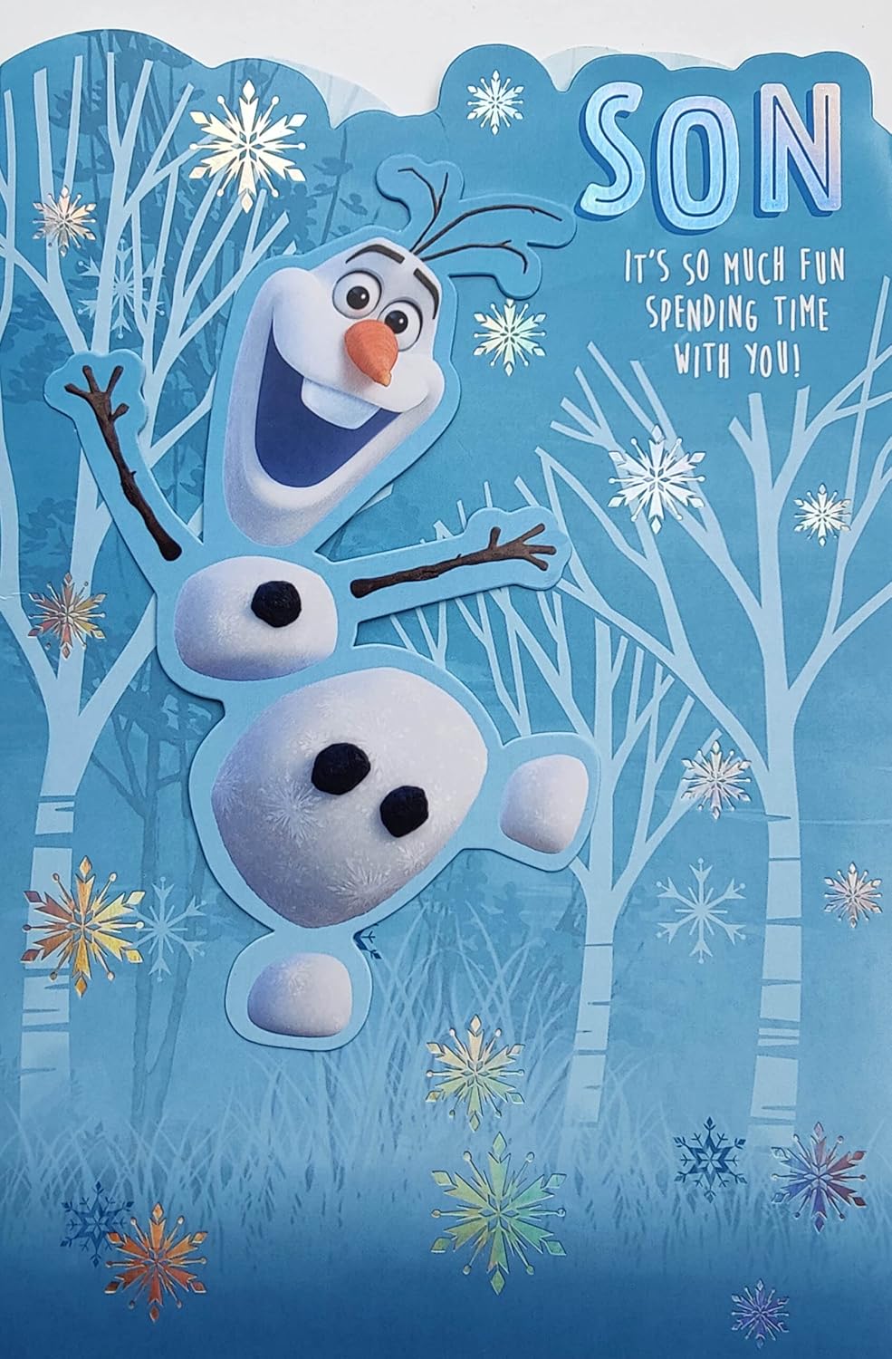 Hallmark Frozen 2 Son greeting card featuring characters from Frozen 2, perfect for celebrating time spent together.