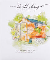 Hallmark birthday greeting card with classic illustrated design, featuring colorful birthday motifs and cheerful artwork.